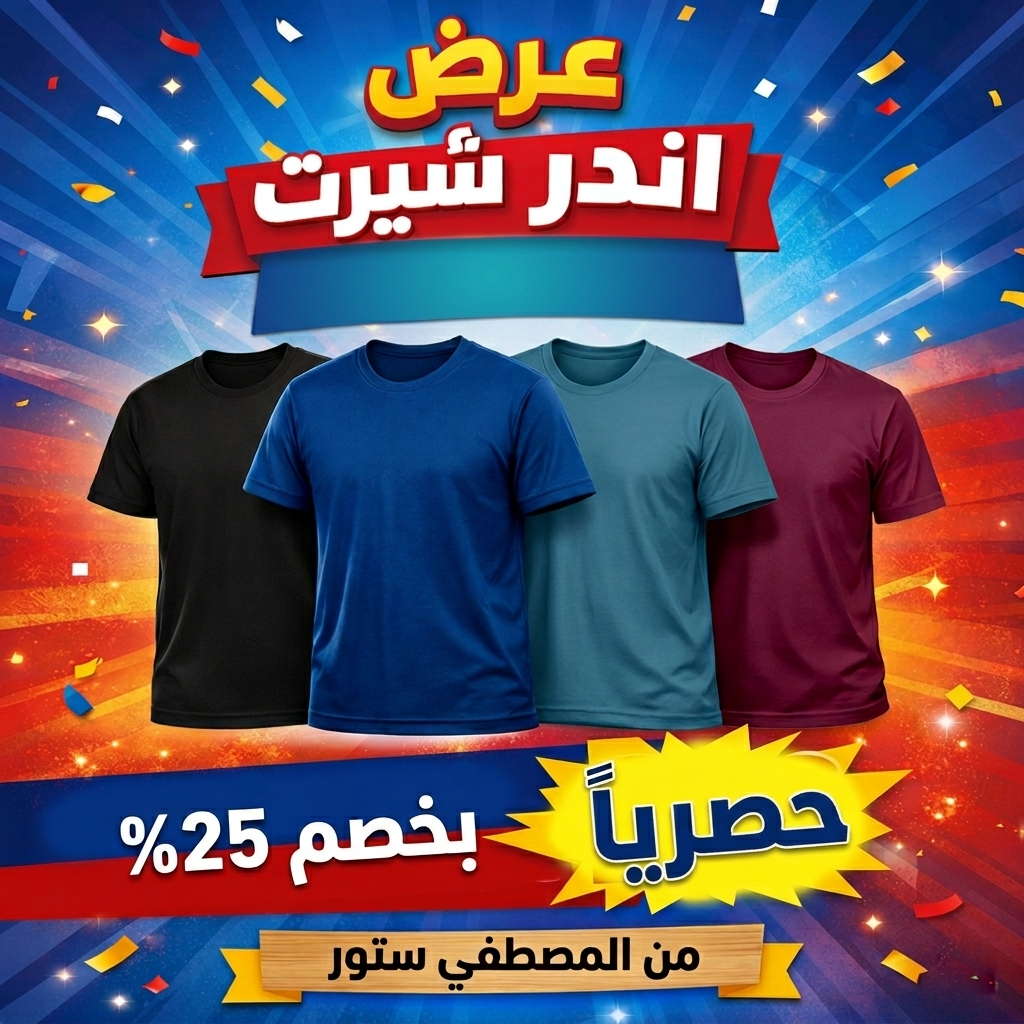 عرض 4 قطع اندر شيرت دايس رجالي ألوان متنوعة بخصم 25% من المصطفى ستور.