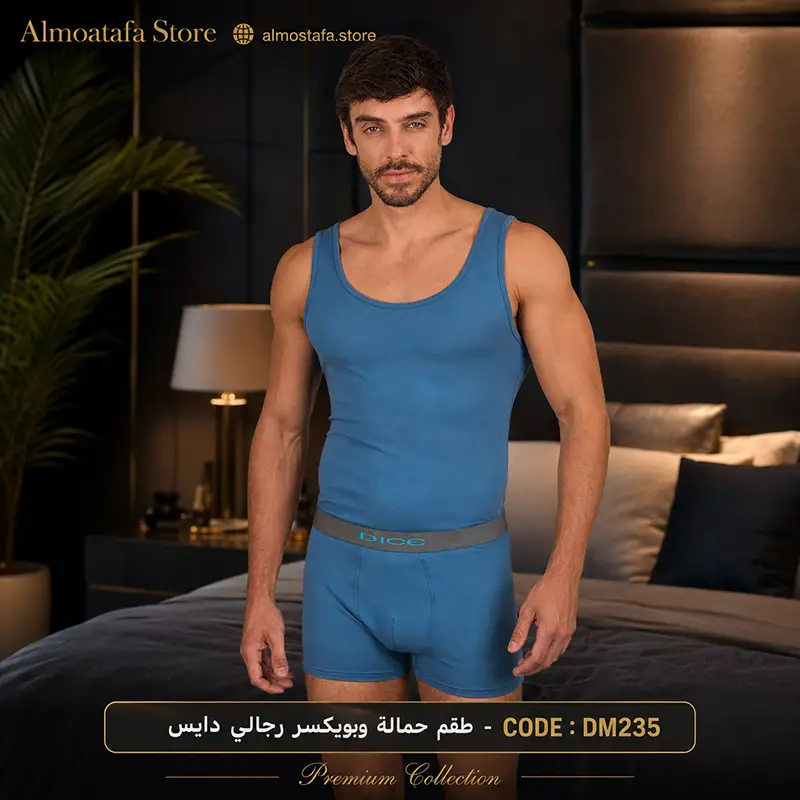 طقم حمالة وبوكسر رجالي دايس DM235 من مزيج قطن مودال - ملابس رجالي