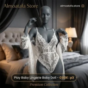 بيبي دول Play Baby Lingerie Baby Doll أبيض شفاف من الدانتيل للنساء - ملابس حريمي فاخرة