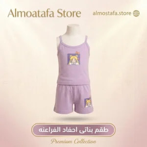 طقم بناتي من أحفاد الفراعنة — قطن مصري 100% ناعم على البشرة، تصميم رقيق بمقاسات 4-16 سنة